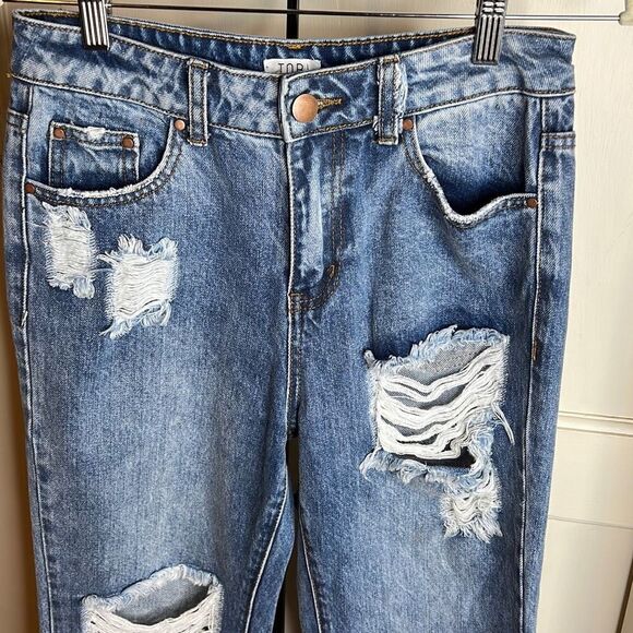 TOBI Vintage Wash Distressed jeans Size 26 - Picture 3 of 7